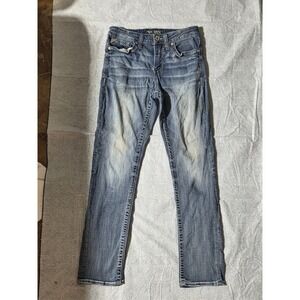 Salvage Supply Co Riot Taper Athletic Fit Mens Jeans Blue 30x32 Medium Wash